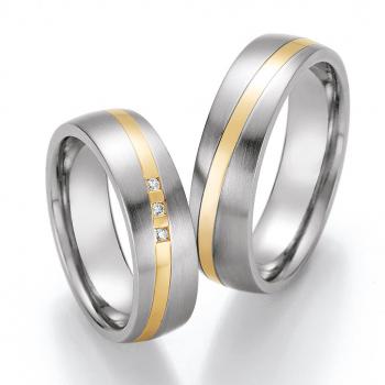 Partnerringe Edelstahl Gold/Keramik von Ruesch 88/01870-060